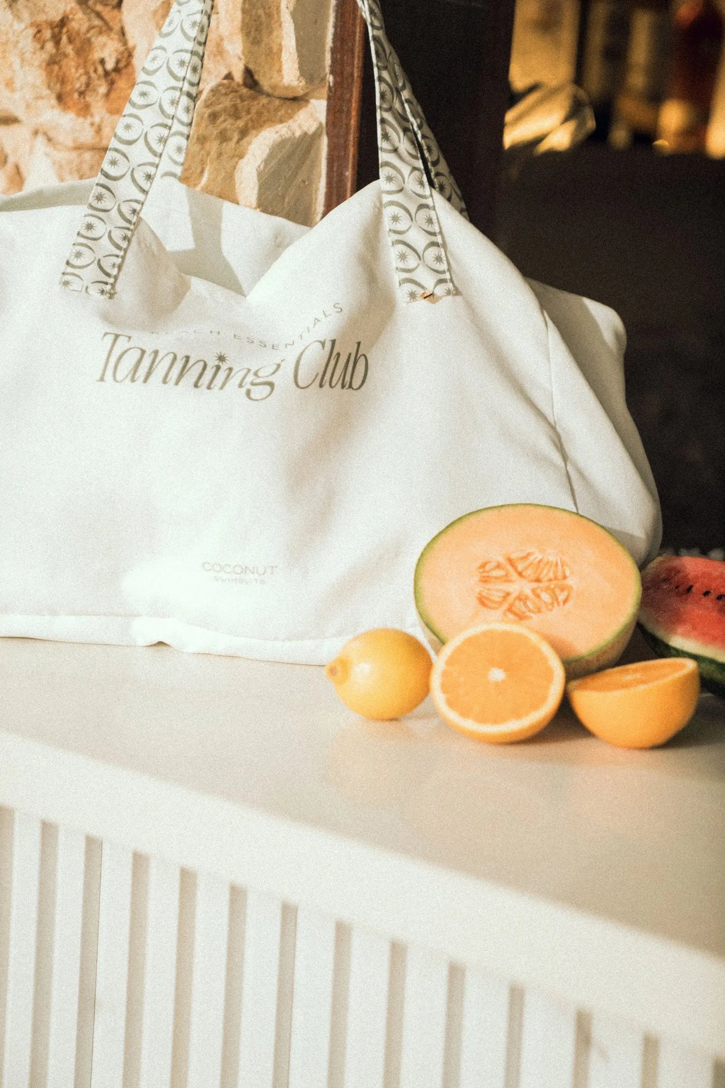 Tanning Club Tote bag coconut swimsuits