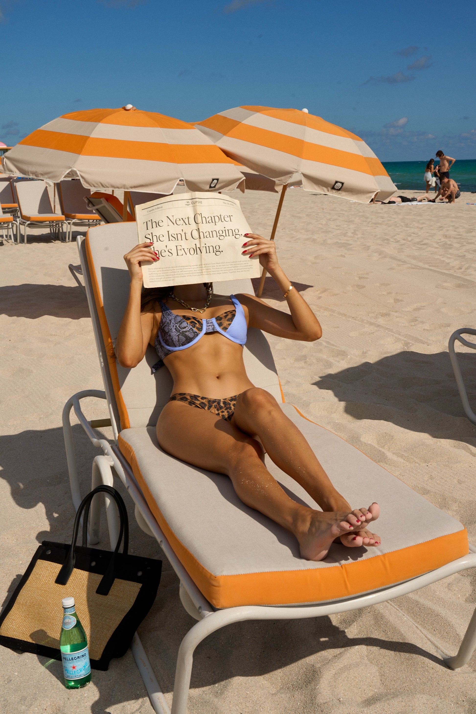 Icon Blue Jungle coconut swimsuits